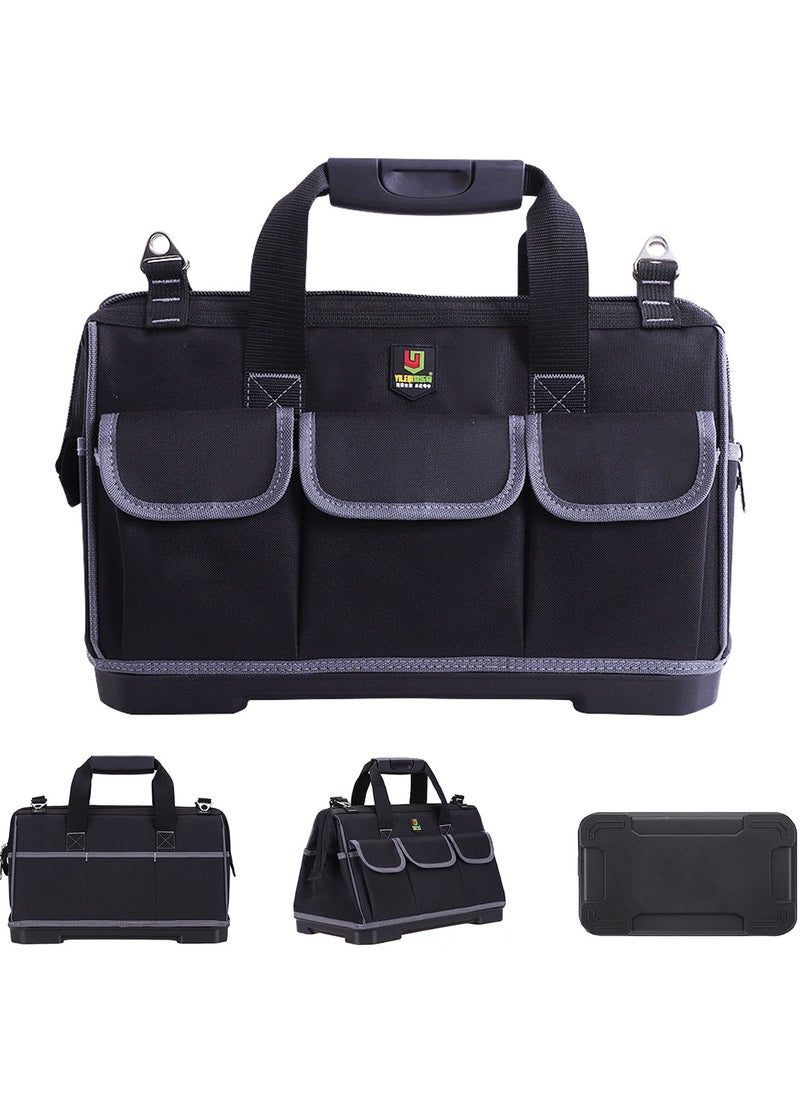 Generic Wide Mouth Tool Bag with Water Proof Molded Base,Wide Mouth Tool Tote Bag,Waterproof Tool Organizer Bag for Men with Adjustable Shoulder Strap  - Image 1