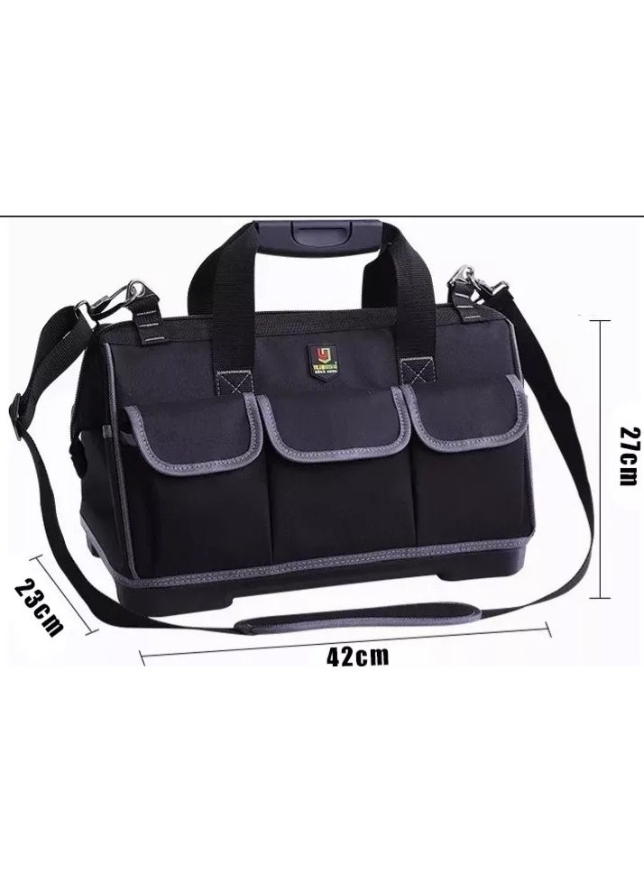 Generic Wide Mouth Tool Bag with Water Proof Molded Base,Wide Mouth Tool Tote Bag,Waterproof Tool Organizer Bag for Men with Adjustable Shoulder Strap  - Image 2