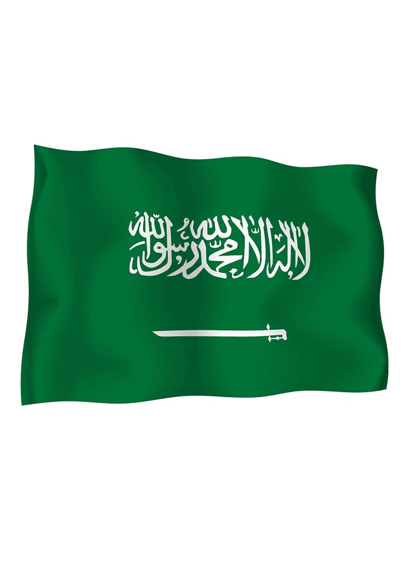 سان هان علم المملكة العربية السعودية 4x6 قدم، علم المملكة العربية السعودية، ديكور العلم الداخلي/الخارجي، أعلام المملكة العربية السعودية مع حلقات نحاسية 100% بوليستر 100D، مقاوم للأشعة فوق البنفسجية، يوم الاحتفال، 120 × 180 سم  - Image 1