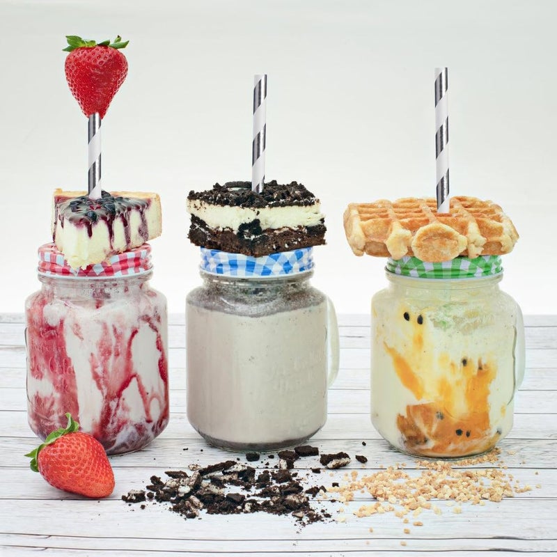 ALINK 100 Counts Stripe Paper Straws (Silver Stripe) - Image 5