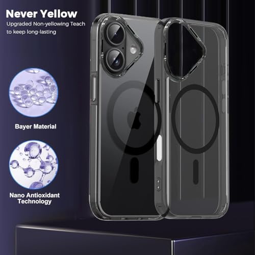 VONZEE Translucent Clear Back Cover Compatible with (iPhone 17 Case)(2025), PC Shockproof Scratch Resistant, Non-Yellowing, Support Mag-Safe Wireless Magnetic Charging - Black|6.3'' - Image 4