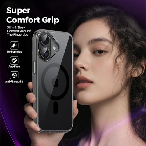 VONZEE Translucent Clear Back Cover Compatible with (iPhone 17 Case)(2025), PC Shockproof Scratch Resistant, Non-Yellowing, Support Mag-Safe Wireless Magnetic Charging - Black|6.3'' - Image 3