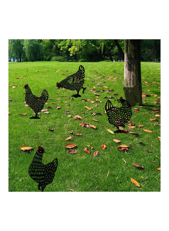 NIBEMINENT 5-Piece Chicken Yard Art Garden Lawn Floor Decoration Black - Image 2