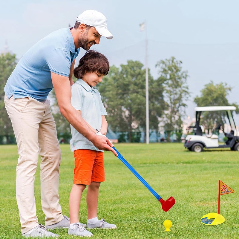 Veemoon Plastic Golf Club Set, Golf Set with Practice Holes Toddler Toy Kids Training Club Small Sticks Balls Ball Game Play Outdoor Sports for Boys Girls - Image 5