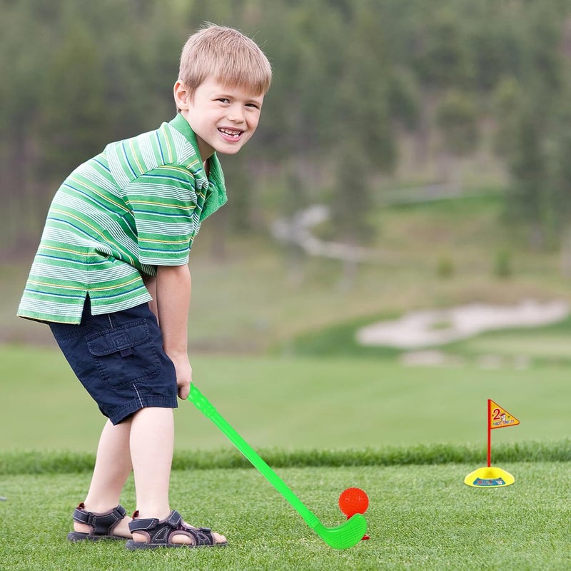Veemoon Plastic Golf Club Set, Golf Set with Practice Holes Toddler Toy Kids Training Club Small Sticks Balls Ball Game Play Outdoor Sports for Boys Girls - Image 2