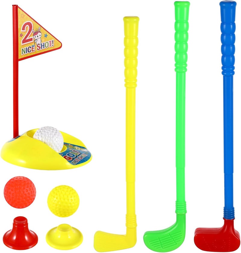 Veemoon Plastic Golf Club Set, Golf Set with Practice Holes Toddler Toy Kids Training Club Small Sticks Balls Ball Game Play Outdoor Sports for Boys Girls - Image 1