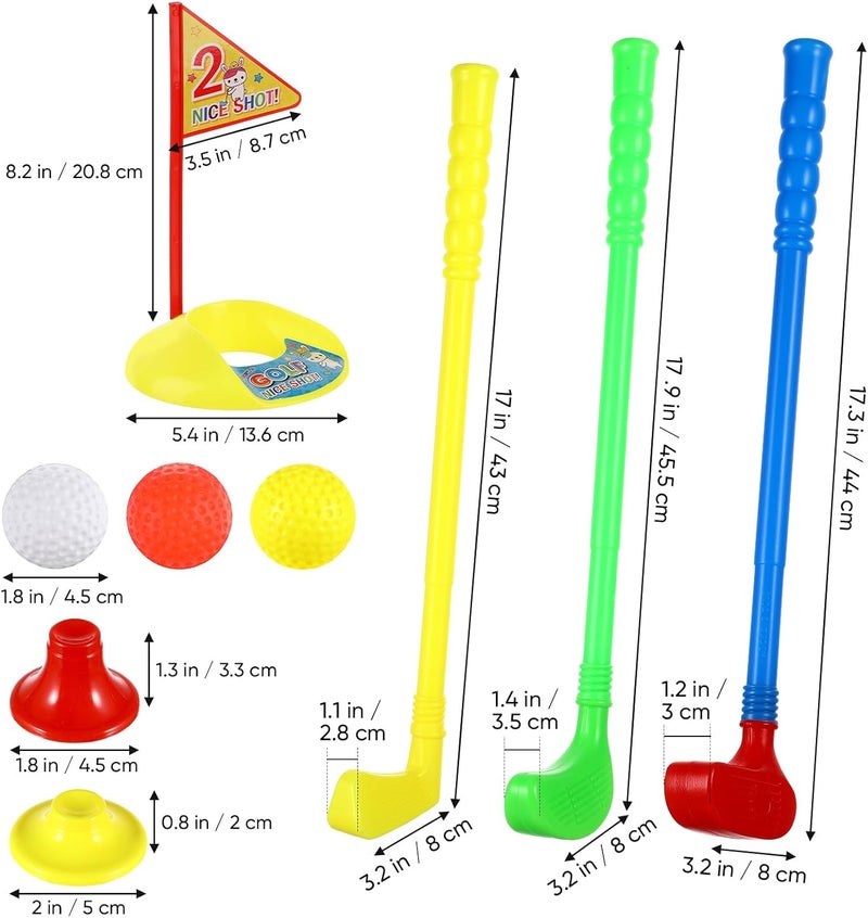 Veemoon Plastic Golf Club Set, Golf Set with Practice Holes Toddler Toy Kids Training Club Small Sticks Balls Ball Game Play Outdoor Sports for Boys Girls - Image 4