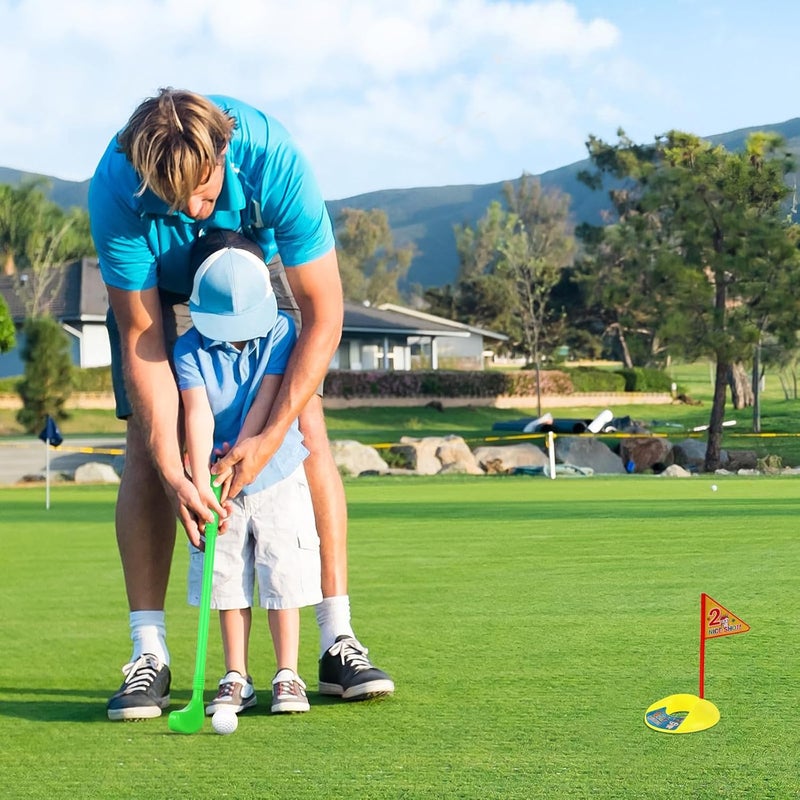 Veemoon Plastic Golf Club Set, Golf Set with Practice Holes Toddler Toy Kids Training Club Small Sticks Balls Ball Game Play Outdoor Sports for Boys Girls - Image 3