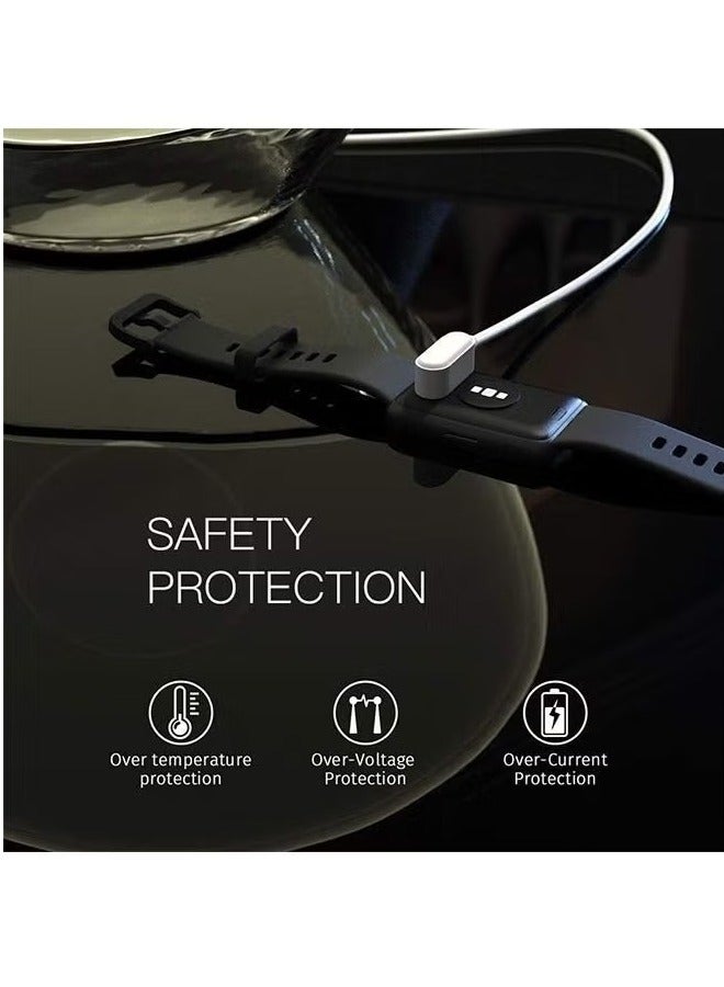 شاحن متوافق مع ساعة هواوي واتش فيت هونر باند 6، كابل شحن USB بديل للساعة الذكية بطول 100 سم، شاحن مغناطيسي (أبيض) - Image 5