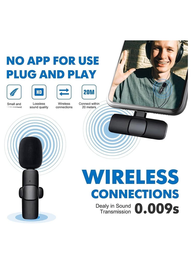 Generic - Wireless Lavalier Microphone for Smartphone Plug-PlayYoutubers,Facebook Live Stream,Vloggers,Interview,Auto-syncs Clip-on Lapel Mic for PC (NO APP or Bluetooth is Needed) - Image 1