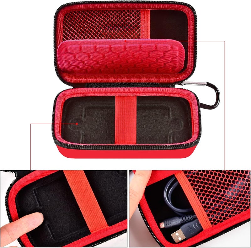 PAIYULE Case Compatible with Samsung T7/ T7 Touch Portable SSD 1TB 2TB 500GB USB 3.2 External Solid State Drive, Travel Carrying Storage Organizer Fits for USB Cables and More Accessories (Red) - Image 2