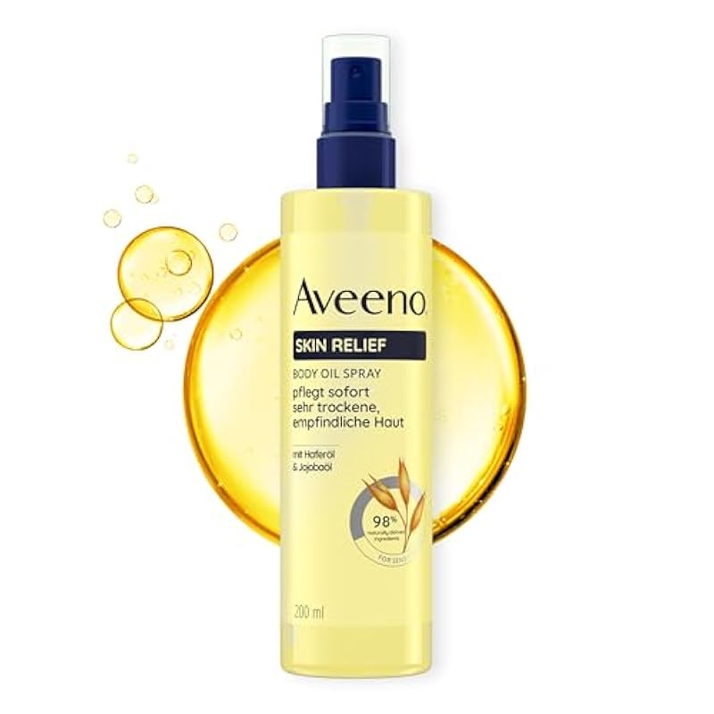 Aveeno Skin Relief Body Oil Spray - With Oat Oil and Jojoba Oil, Provides Long-Lasting Moisture, Strengthens the Skin Protection Barrier and Improves Elasticity for Very Dry, Sensitive Skin - Image 1