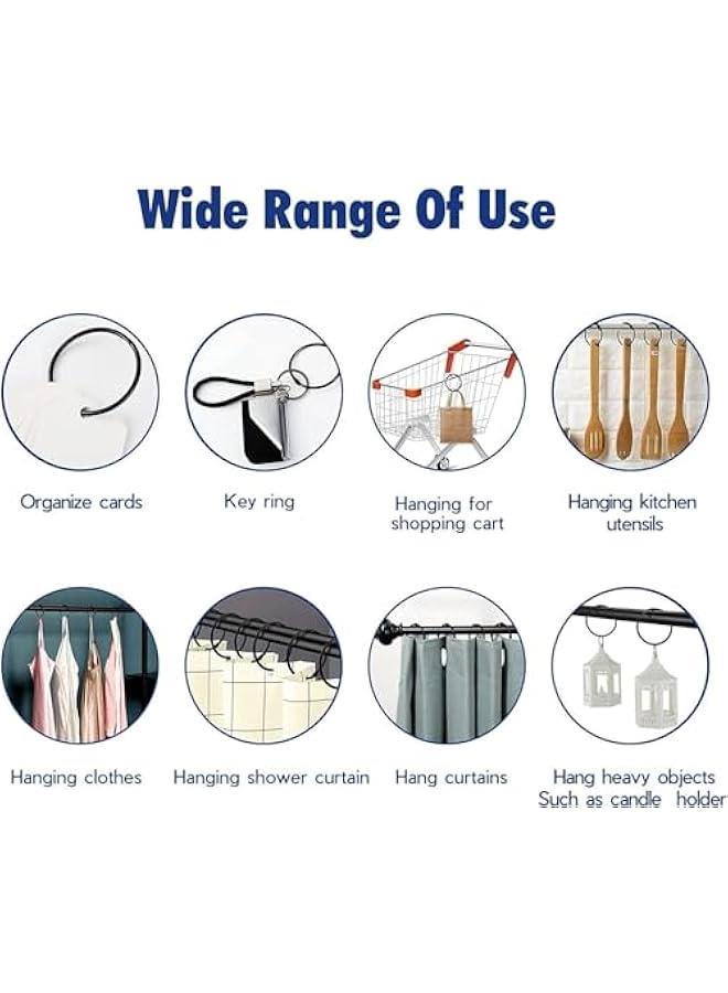 FYLX 24  Shower Curtain RingsRust Proof Shower Curtain Hooks for Bathroom for curtainsloose leaforganizing tools key rings scrapbook photos  - Image 5