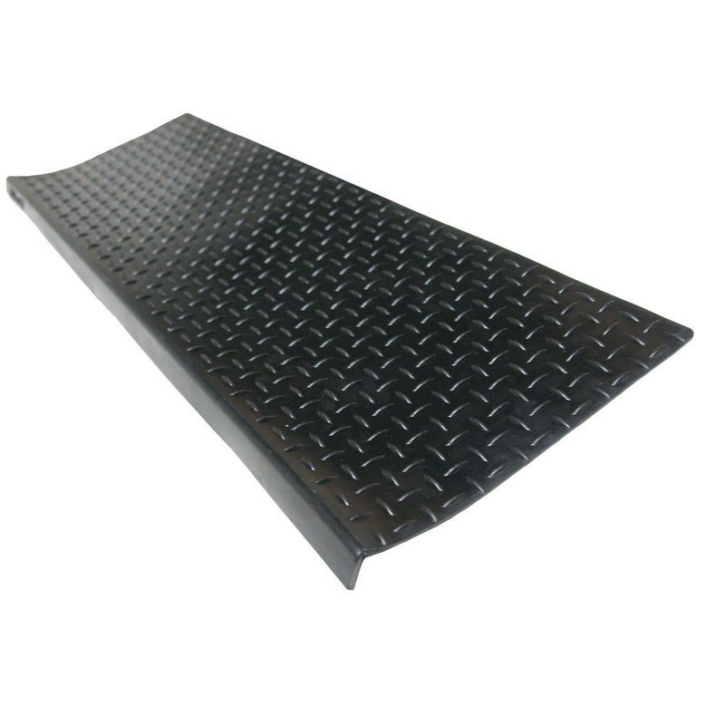 RubberCal DiamondPlate NonSlip Rubber Tread Stair Mats 6 Pack Black 975 X 2975
