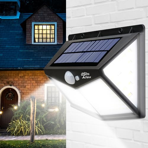 Epyz ABS Plastic Solar Light Outdoor Waterproof Motion Sensor Lights Wall Night Light With 2 Modes For Fence Garage Yard Step Stair [ White Light,Pack Of 1, 100LED ] - Image 4