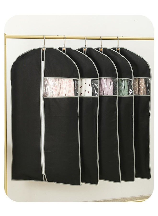 5 pack Zippered Hanging Suit Protector Bag Black, Dust Cover Wardrobe Cover Suit Bags（60*110cm） - Image 3