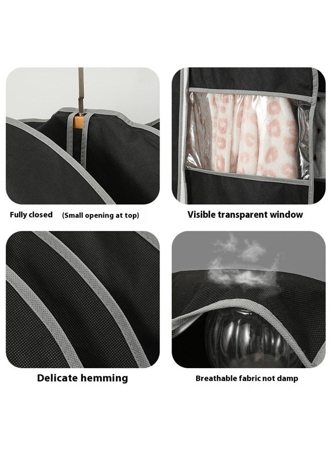 5 pack Zippered Hanging Suit Protector Bag Black, Dust Cover Wardrobe Cover Suit Bags（60*110cm） - Image 5