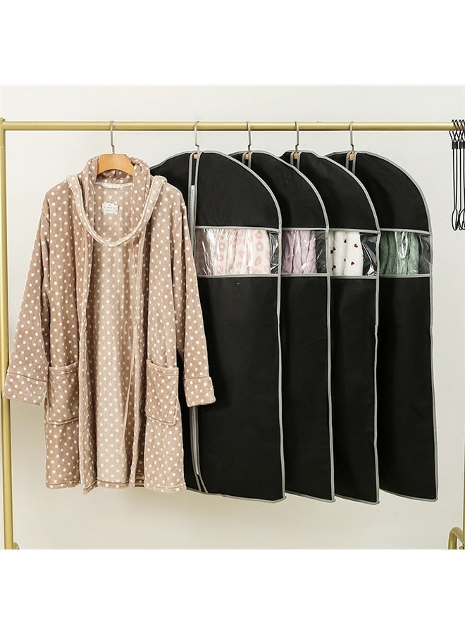 5 pack Zippered Hanging Suit Protector Bag Black, Dust Cover Wardrobe Cover Suit Bags（60*110cm） - Image 4