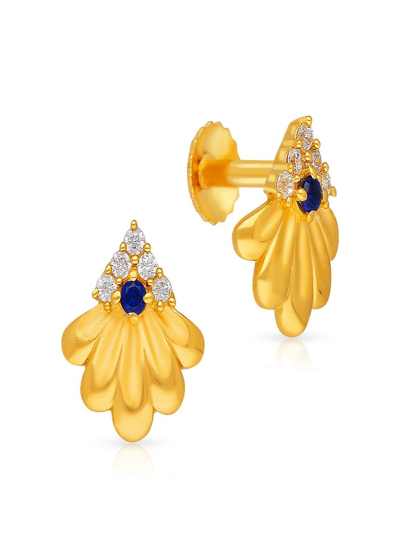 Malabar Gold and Diamonds 22k 916 Purity Gold Studs Earrings for Women DZER311Y  - Image 1