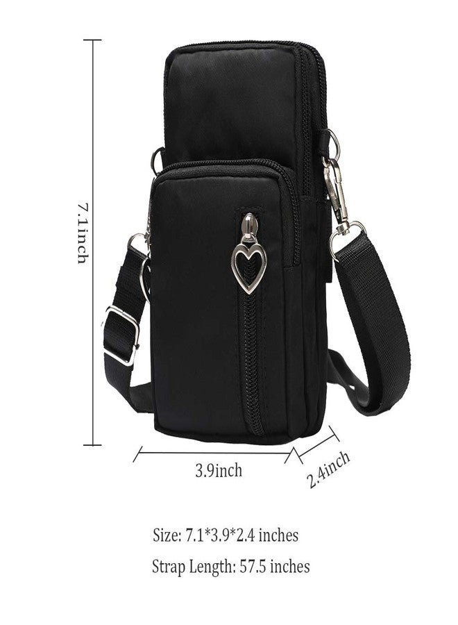 WATACHE Outdoor Sweat-Proof Running Armbag Cross-Body Shoulder Casual Wallet Purse Crossbody Bag Gym Fitness Cell Phone Key Holder for iPhone 13 12 Pro Max Xs Max/Xr,Galaxy Note 10, P30 Pro,Black - Image 3