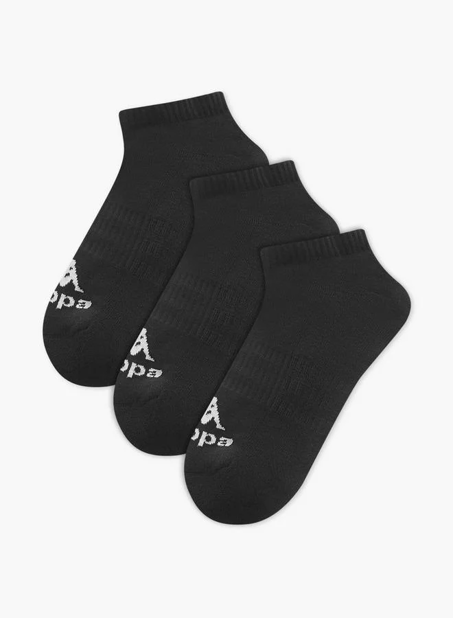 Set of 3 - Kappa Logo Print Half Terry Ankle Length Socks with Antibacterial Protection