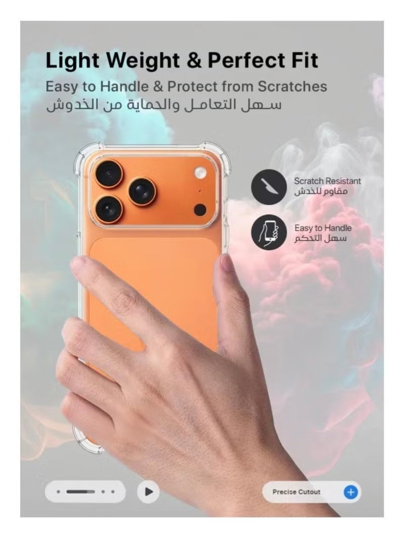 TIGER iPhone 17 Pro Clear Case with Screen Protector & Camera Lens Protector | Full Coverage Shockproof Transparent Cover | Anti-Yellowing Protective Case for iPhone 17 Pro 6.3-inch | Slim, Lightweight, Scratch-Resistant Back Case for Daily Protection - Image 3