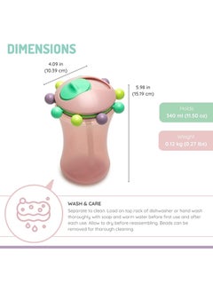 melii Abacus Sippy Cup 340 ML, Pink  - Image 2