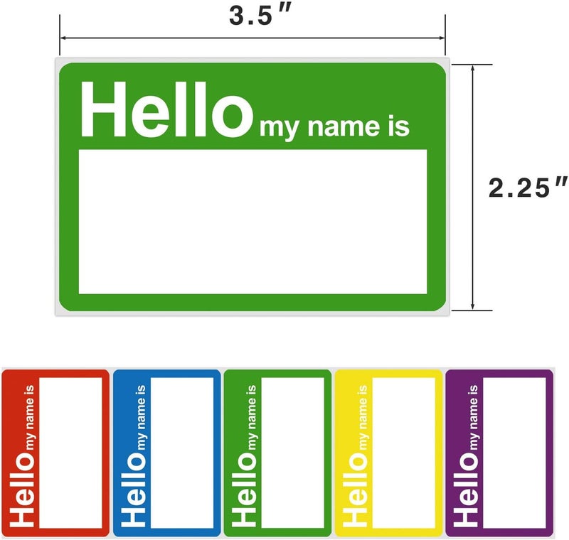 Methdic 5 Colors (Hello My Name is) Name Tags Stickers 400 Labels for Office, Meeting, School, Teachers and Mailing - Image 2