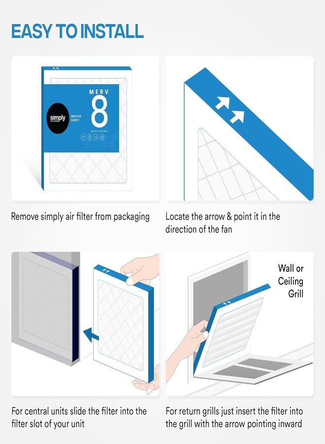 Simply MervFilters 12x12x1 Air Filter, MERV 8, MPR 600, AC Furnace Air Filter, 6 Pack - Image 3