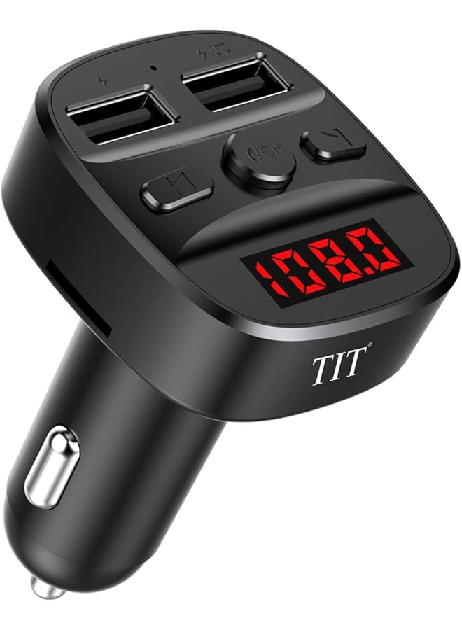 TIT Bluetooth Fm Transmitter Car Charger With Hd Display, Hands-Free Calling And Music Play (12V/24V) T-71 - Image 1