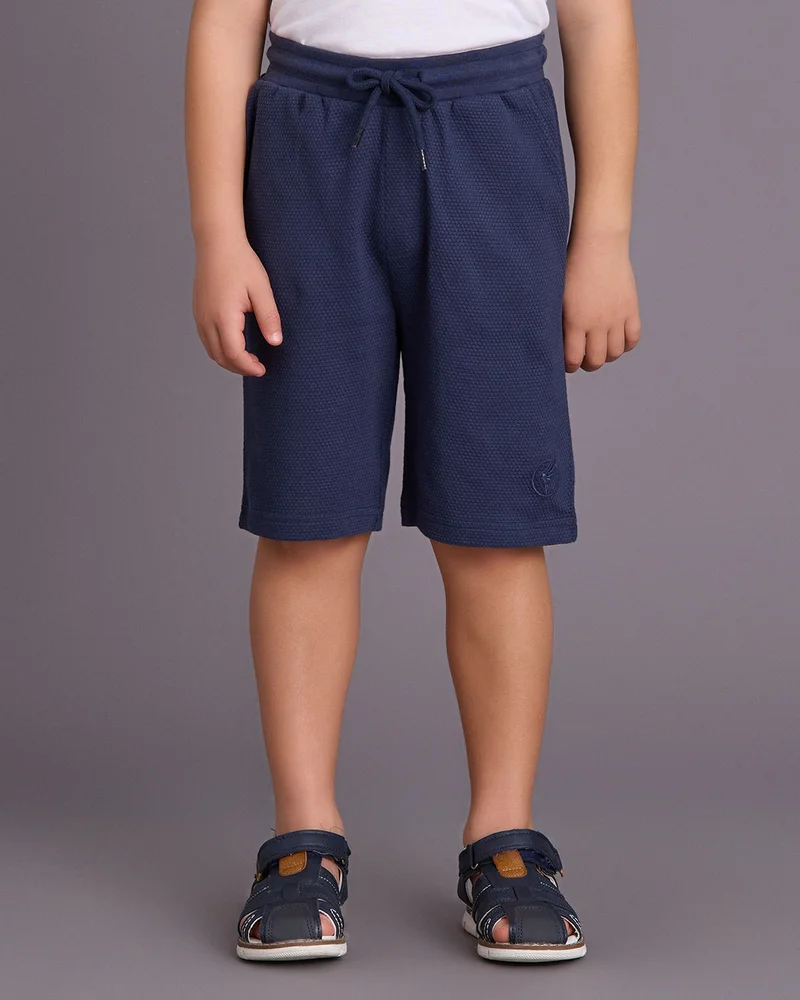 Redtag Boys Navy Plain Shorts