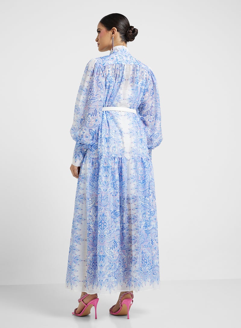 Khizana Paisley Chiffon Maxi Dress - Image 2