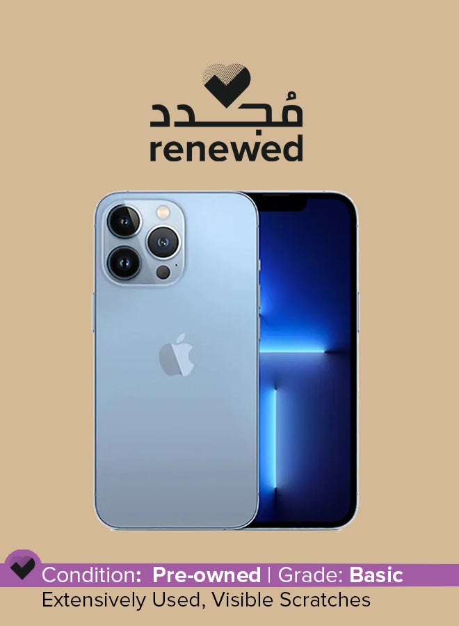 ابل  متجدد - iPhone 13 Pro Max سعة 256 جيجابايت باللون الأزرق الداكن ومزود بتقنية 5G مع تطبيق Facetime - الإصدار العالمي - Image 1
