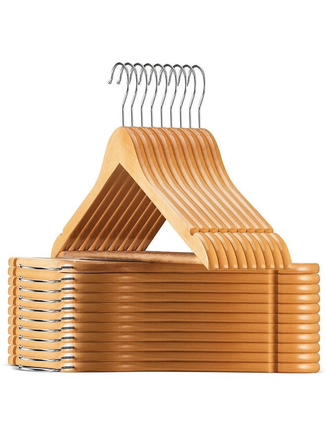 ZEPOLI ZEPOLI Wooden Hangers, Solid Wood Shirt Hangers,Dress Coat Jacket Clothes Hangers,with Extra Smooth Finish, 360 Degree Swivel Hook (Pack of 70, Beige)  - Image 1