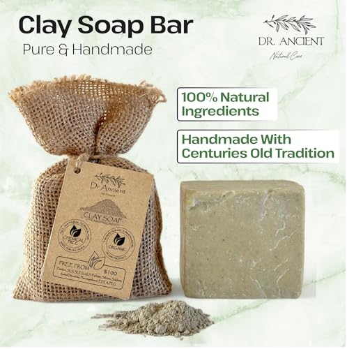 Dr.Ancient DrAncient Clay Soap Bar Organic Soap Bars Handcrafted the Traditional Way Natural ChemicalFree Vegan Used for Face Wash Body Wash Hand Cleansing and Skin Care Gentle Exfoliating Cleanser - Image 5