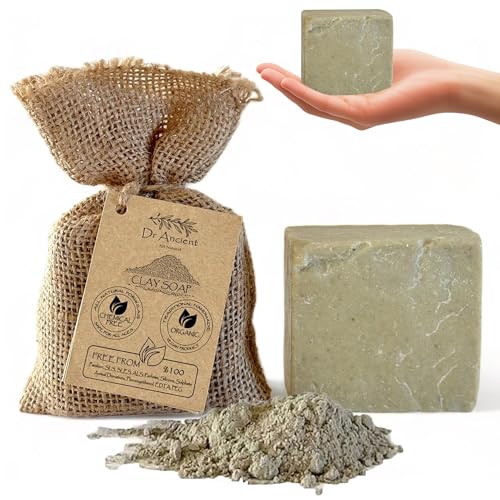Dr.Ancient DrAncient Clay Soap Bar Organic Soap Bars Handcrafted the Traditional Way Natural ChemicalFree Vegan Used for Face Wash Body Wash Hand Cleansing and Skin Care Gentle Exfoliating Cleanser - Image 2