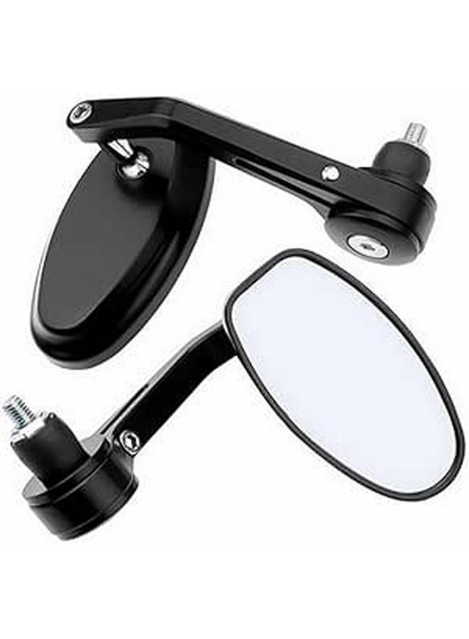 Universal 22mm Aluminum Motorcycle Handlebar Side Mirrors 1 Pair Rear View - Image 1