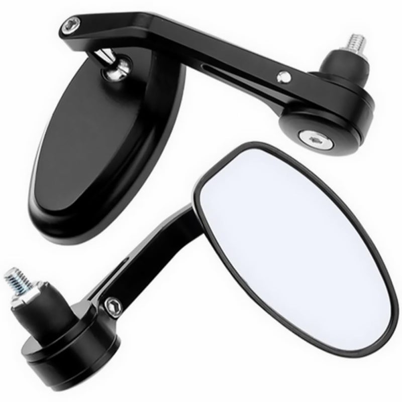 Universal 22mm Aluminum Motorcycle Handlebar Side Mirrors 1 Pair Rear View - Image 2
