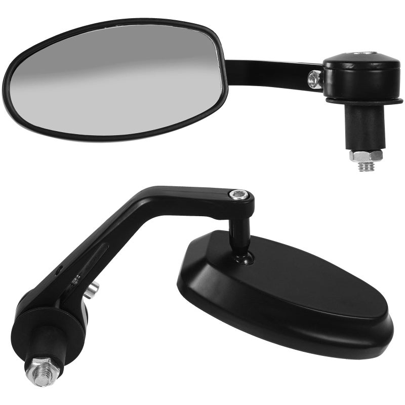 Universal 22mm Aluminum Motorcycle Handlebar Side Mirrors 1 Pair Rear View - Image 3