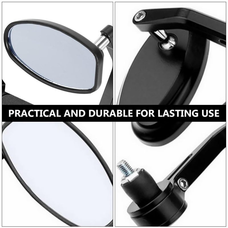 Universal 22mm Aluminum Motorcycle Handlebar Side Mirrors 1 Pair Rear View - Image 5