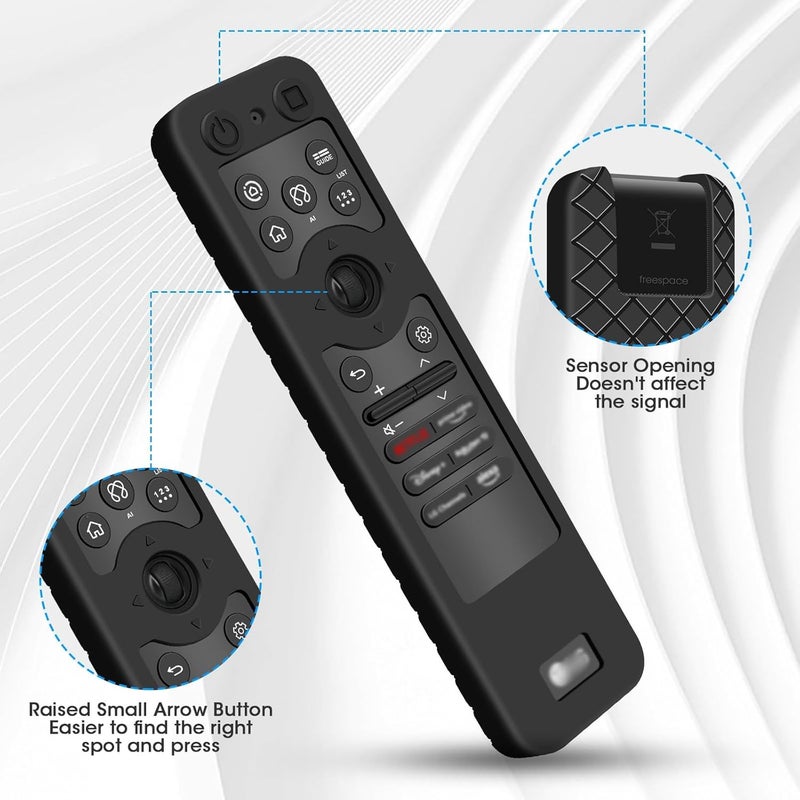 Winceed Silicone Case for LG MR25GA Remote Control [Anti-Slip] Protective Cover for MR25GA Magic Remote Compatible with 2025 LG OLED Smart TV Series Remote (Black) - Image 3