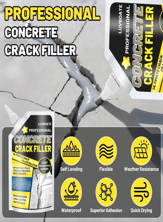 LUVBOATE Concrete Crack Filler, 4.5LB High Elasticity Self Leveling Cement Crack Filler, Slab Concrete Waterproof Repair Sealant for Driveway, Walkway, Patio, Joint, Indoor and Outdoor - Grey (74oz) - Image 3