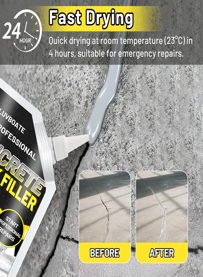 LUVBOATE Concrete Crack Filler, 4.5LB High Elasticity Self Leveling Cement Crack Filler, Slab Concrete Waterproof Repair Sealant for Driveway, Walkway, Patio, Joint, Indoor and Outdoor - Grey (74oz) - Image 2