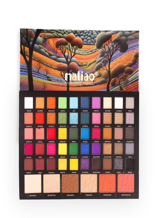 Maliao Terraced Palette - 56 Highly Pigmented Shades | Versatile Eyeshadow & Blush Palette, 68g - Image 1