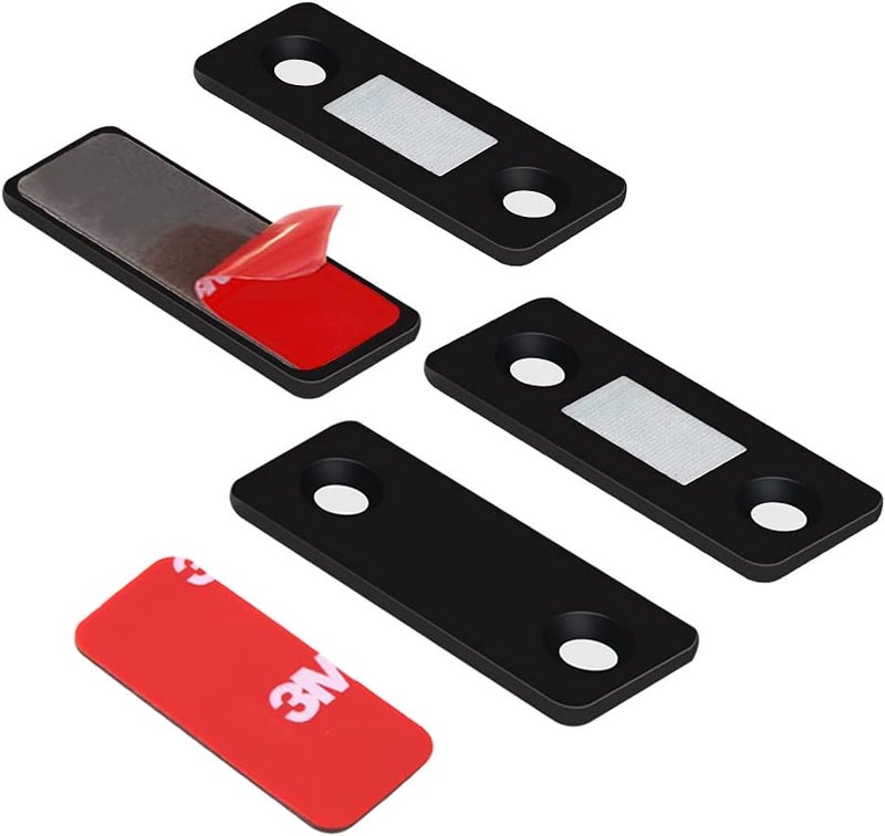 Mousike Magnetic Door Catch Ultra Thin Cabinet Magnets Stainless Steel Drawer Magnet Catch for Sliding Door Closure Kitchen Cabinet Cupboard Closet Closer (Black-6Pack) - Image 3