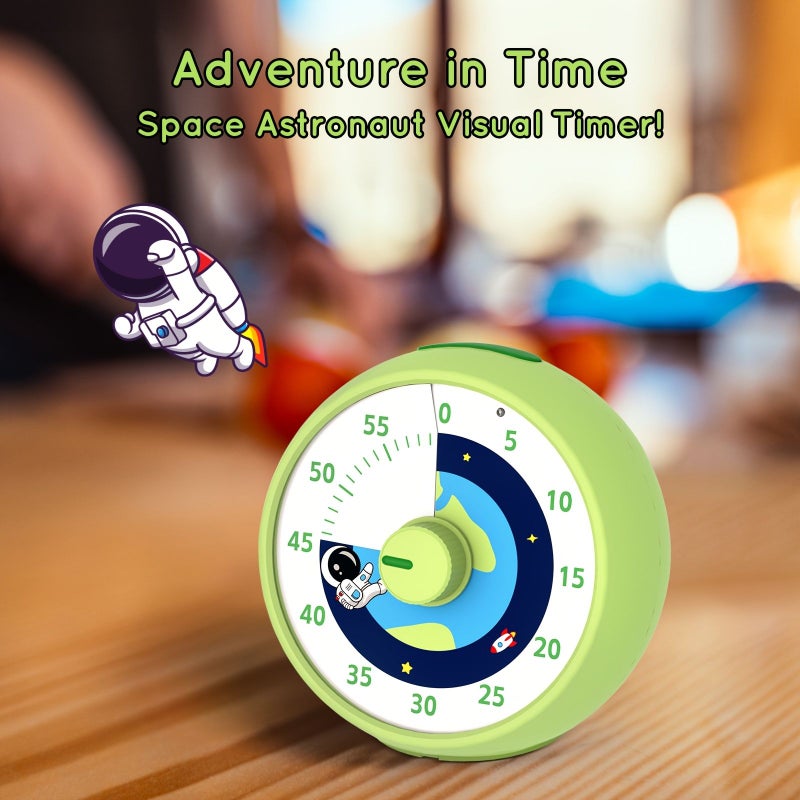 Grass Green Visual Timer for Students Self Discipline Homework Management Alarm Clock - Image 5