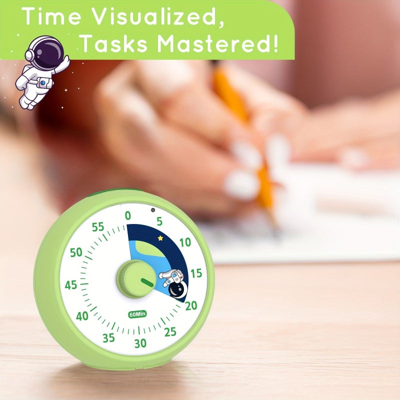 Grass Green Visual Timer for Students Self Discipline Homework Management Alarm Clock - Image 2