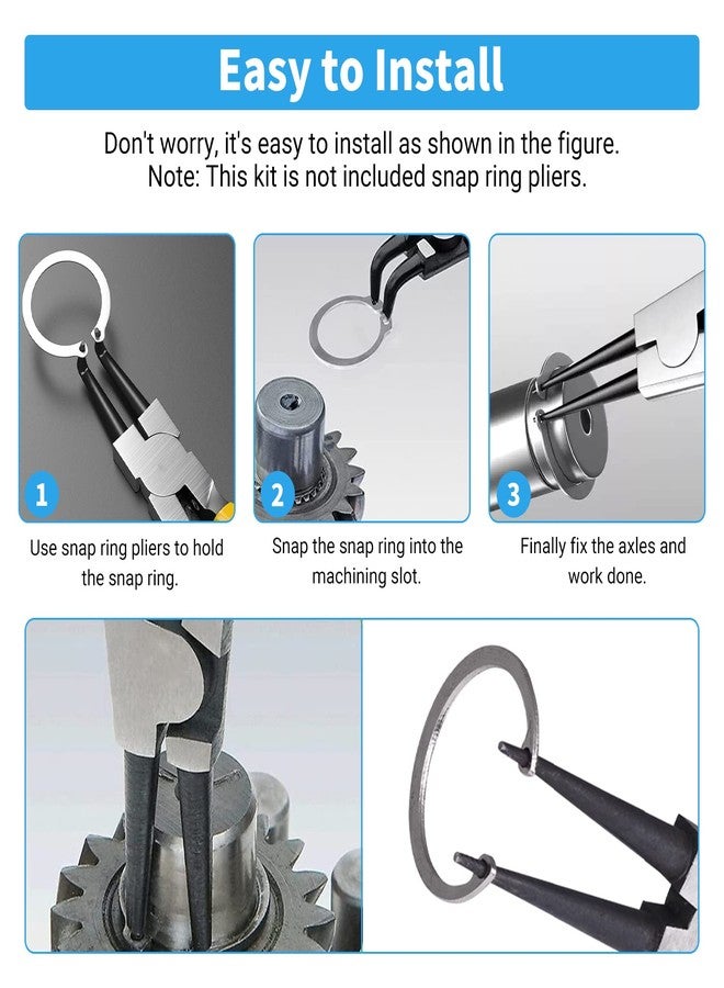 MroMax 304 Stainless Steel Sliver Tone External Circlip Retaining Shaft Snap Clip Rings 38mm 20pcs - Image 4