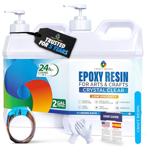 Craft Resin طقم راتنج كرافت 2 جالون راتنج إبوكسي شفاف مع مضخات - آمن للطعام ومقاوم للأشعة فوق البنفسجية لفن DIY، صناعة الخشب، المجوهرات، الأكواب، قوالب صب راتنج الإبوكسي - لزوجة منخفضة للمبتدئين والمحترفين - Image 1