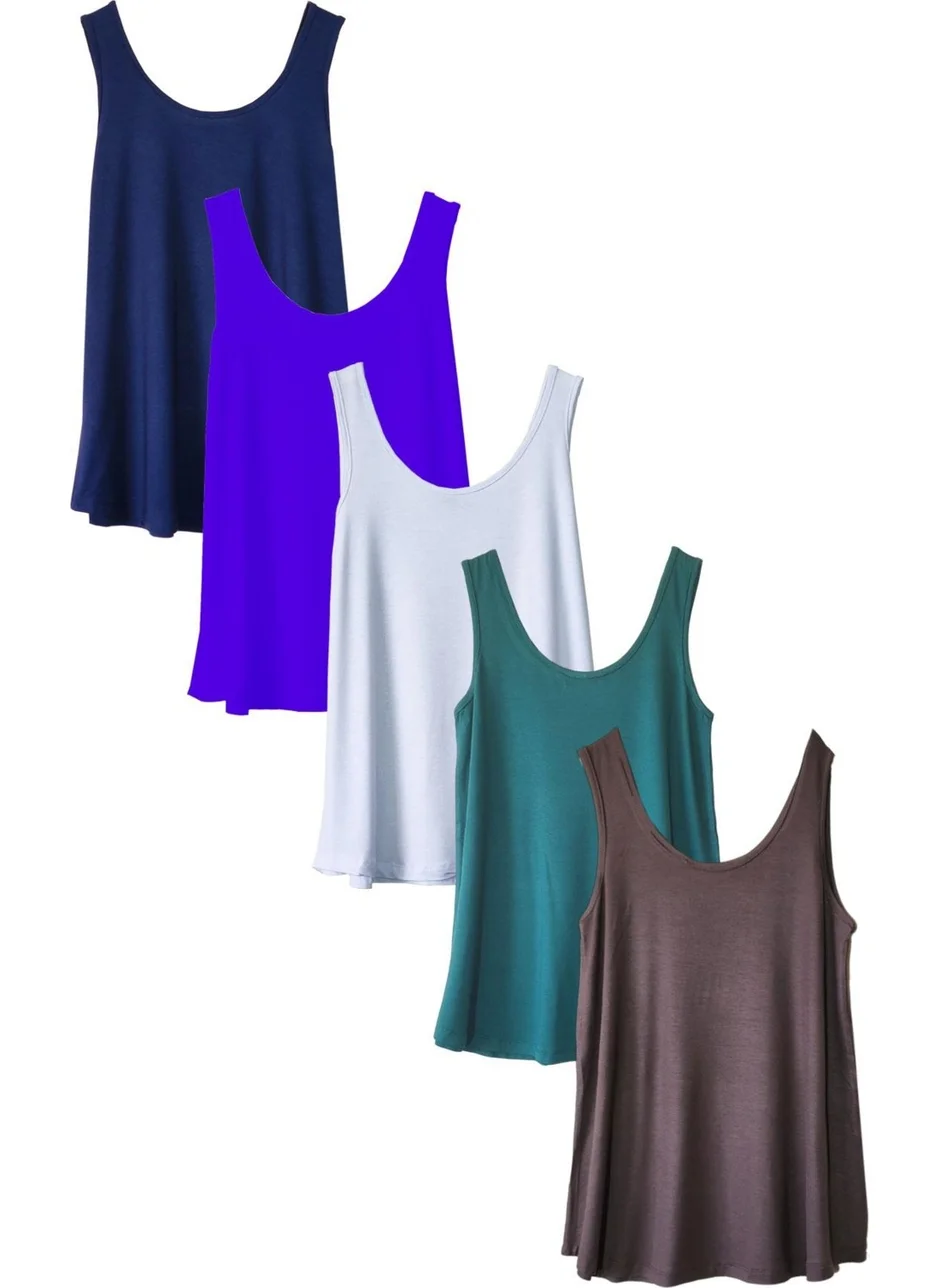 كوتن كونسيبت 5 Pieces Cotton Thick Strap Athlete T-Shirts